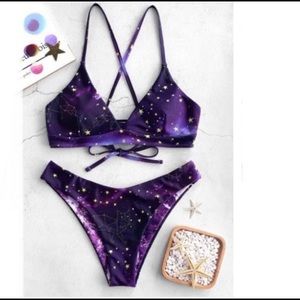 Zaful galaxy reversible bathing suit